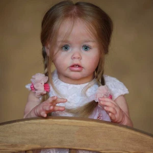 Bambola Reborn rifinita 26" dipinta bambina bambina con panno capelli radicati regalo corpo - Foto 1 di 4
