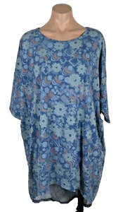 Neu mit Etikett LuLaRoe NEU bequem Irma blau Blumen geometrisches Tunika Shirt XL Einhorn - Bild 1 von 10
