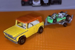 Coche de campo Matchbox Superfast 1969 Lesney Inglaterra no 18 vintage con remolque carro de carga - Imagen 1 de 7
