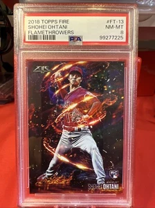 2018 TOPPS FIRE FLAMETHROWERS #FT-13 SHOHEI OHTANI ROOKIE RC PSA 8 - Picture 1 of 2