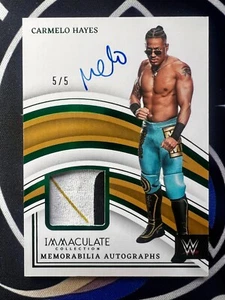 Panini Immaculate Carmelo Hayes Emerald Patch Auto /5 SSP RC WWE Mint Rare 2023 - Bild 1 von 2