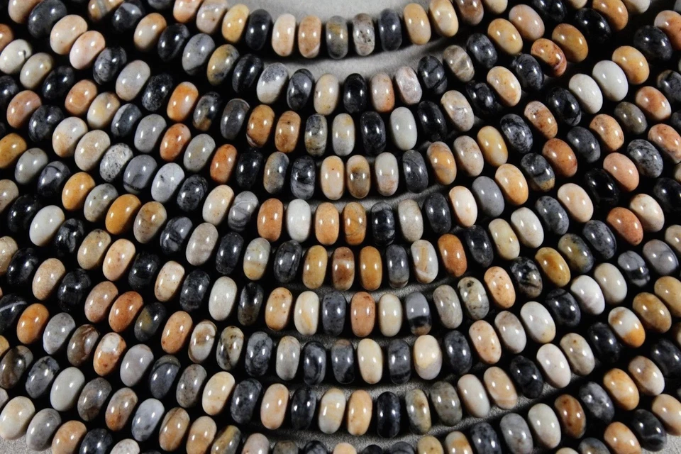 SUPER PICASSO JASPER 4X6MM RONDELLE BEADS 15.5" STRAND - Image 1 of 1