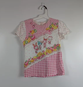 Mezzo Piano Vintage T-Shirt avec Paillettes Détail Thème Fruit Du Japon Filles 135 - Photo 1/12