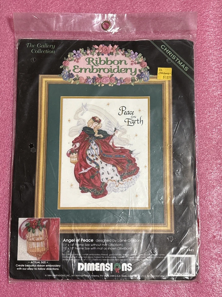 Dimensions Angel of Peace Ribbon Embroidery Christmas Kit 1441