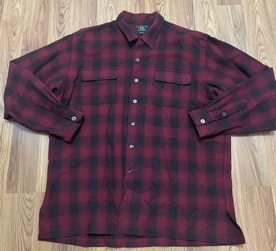 RRL Ralph Lauren Shirt Mens XL Red Black Wool Plaid Made USA Western Workwear - Image 1 of 4