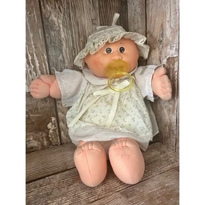 Vintage 1985 Cabbage Patch Kid Girl Preemie with Pacifier Bald Brown Eyes - Picture 1 of 5