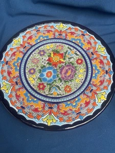 Schöner 11 Zoll bemalter strukturierter Teller Cearco Pintado A Mano Spanien - Bild 1 von 5