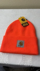 Carhartt Winter Beanie Acrylic A18 Knit Watch Hat Adult Unisex - Neon Orange - Picture 1 of 4