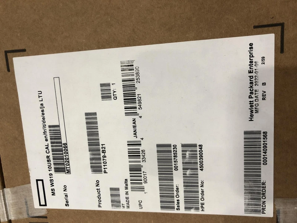 (Lot of 6) HP Microsoft Windows Server 2019 - License - 10 User CAL / P11079-B21 - Image 1 of 1