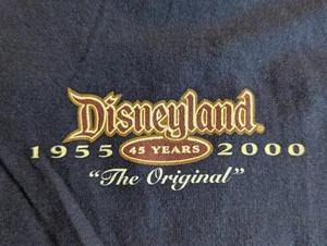 Camiseta mágica vintage Disneyland 45 años talla pequeña azul marino delantera y trasera usada en excelente estado - Imagen 1 de 10