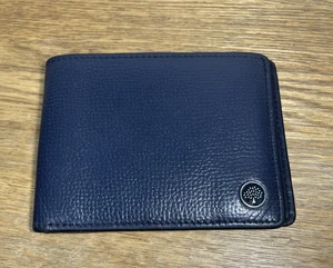 Mulberry dunkelblaue Herren-Geldbörse aus Leder mit Doppelfaltung klein - Bild 1 von 14