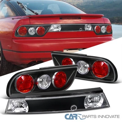 Fits 89-94 240SX S13 3Dr Hatchback Black Tail Lights+Center Trunk Lamp Foto 1 de 4