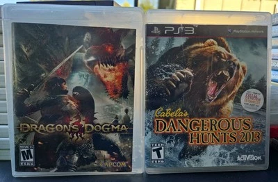 2 Game Lot Dragon’s Dogma & Cabelas Dangerous Hunts 2013 Sony PlayStation 3  - Image 1 of 4