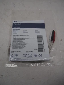 Kendall ECG/ EKG 3 lead din to snap 24"  lead wires AHA Compatible NEW - Picture 1 of 2