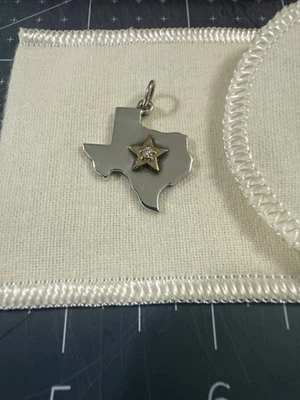 Colgante retirado James Avery Diamante Oro 14kt Estrella y Plata de Ley Texas Foto 1 de 3