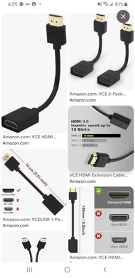 Roku Vce Hdmi male To Female Cable Extension / Speed Up 2.0 - Image 1 of 4