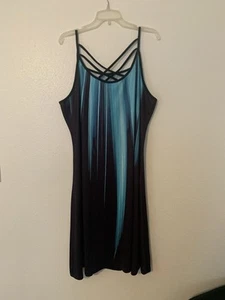 Schwarzes Design Spaghettiträgerkleid mit gekreuztem Rücken. 2XL ungefüttert - Bild 1 von 4