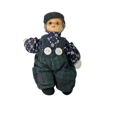 Muñeca de peluche pequeña hecha a mano de porcelana/cerámica Little Boy Cottage años 30 vintage Foto 1 de 4