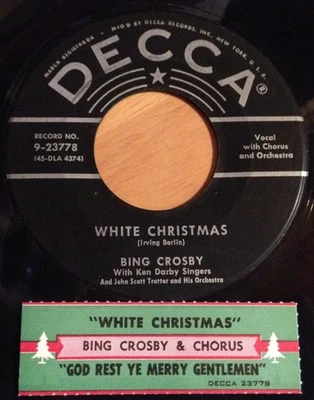 Bing Crosby 45 White Christmas / God Rest Ye Merry Gentlemen  w/ts DECCA - Image 1 of 2