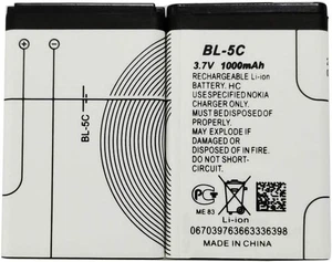 BL-5C Batteria Ricaricabile 3.7V Capacità Reale 1000mAh Adatto per Casa... - Foto 1 di 6