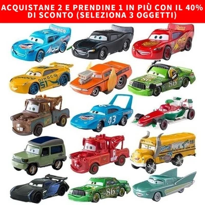 Cars 1 Mater Saetta McQueen Disney Pixar Cars 1:55 modellino pressofuso - Immagine 1 di 4