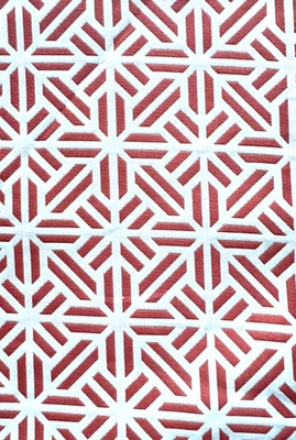 Scalamandre Tile Weave in Coral India  Designer Fabric Remnant 24 x 24" - Image 1 of 2