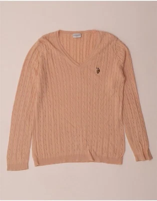 EE. UU. POLO ASSN. Suéter Jersey Mujer Cuello en V Reino Unido 16 Grande Rosa Algodón TR12 Foto 1 de 4