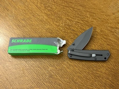 Navaja de Bolsillo Schrade Mini Punto de Caída Marco Bloqueo 2.625" Gris SCH303M - Nunca Usada Foto 1 de 4
