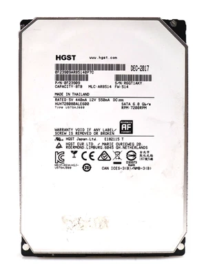 HGST HUH728080ALE600 3.5" 8TB SATA 7200RPM Hard Drive 0F23909 - Image 1 of 2