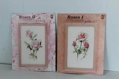Lot of 2 Green Apple Counted Cross Stitch Patterns Roses I and II Janet Powers - Image 1 of 4