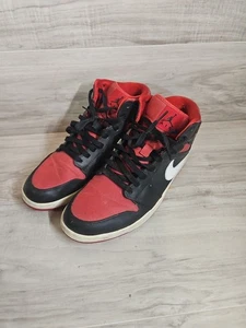 NIKE 554724-020 MID BLACK GYM RED SNEAKER SIZE 12 - Picture 1 of 7