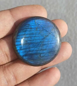 Incredibile cabochon tondo in labradorite blu 34x33x6 mm circa 61,60 ct AMJ18 - Foto 1 di 3