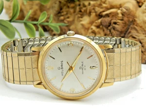 Reloj de pulsera Helbros Invincible vintage con placa de oro 21 joyas con correa JB Champion - Imagen 1 de 11
