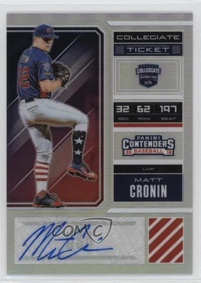 2018 Panini Elite Extra Edition Holo /25 Matt Cronin #USA-MC Auto - Image 1 of 2