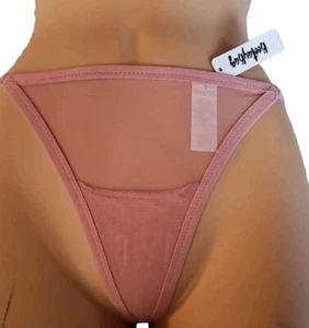 Bootay Bag Women's Mesh Band Star Thong Underwear Dusty Rose Color Sz. Sm NWT - Picture 1 of 4
