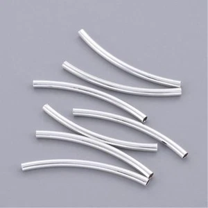 LOT de 30 PERLES TUBES COURBES ARGENTE 30 x 2mm création bijoux - Imagen 1 de 1