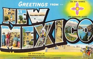 Postkarte NM: Grüße aus New Mexico, Großbriefe, 1958 - Bild 1 von 2