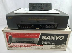 VINTAGE Sanyo VWM-265 Video Cassette Recorder VCR-Remote-Manual-Box TESTED WORKS - Picture 1 of 12