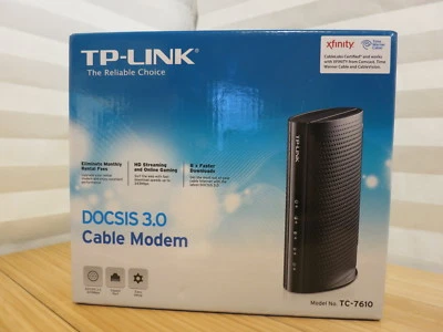 TP-Link DOCSIS 3.0 Cable Modem Black TC7610 TC-7610 343 Mbps Xfinity Cox - Image 1 of 4