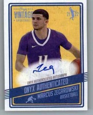 2021-22 Onyx Vintage Blue Signatures #VBMZ Marcus Zegarowski RC Rookie AUTO