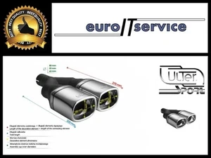 NEUF TOP DOUBLE MUFFLER TIP ULTER SPORT N2-24 - SILENCER TAIL PIPE Ø100x75 - Imagen 1 de 3
