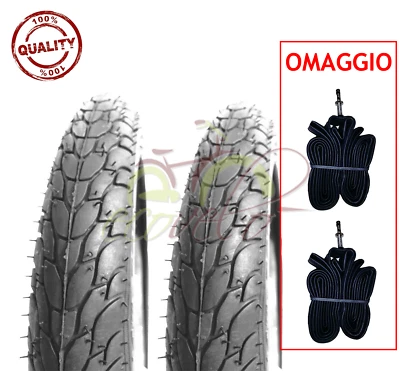 DEESTONE 2 COPERTONI E +2 CAMERE D'ARIA GOMMA NERO PER BICICLETTA 14 x 1.75 (47-254)