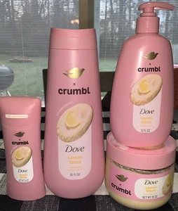 NEW Dove X Crumbl Set Lemon Glaze Body Wash Deodorant Hand Wash Body Scrub Set - Picture 1 of 5