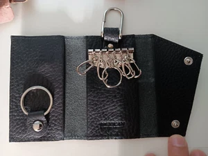 Men's Genuine Leather Key Holder 7 Key Chain Wallet black, father's day gift - Picture 1 of 5