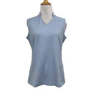 Adidas Tank Top Womens S Small Light Blue ClimaCool Golf Sleeveless V Neck - Picture 1 of 12