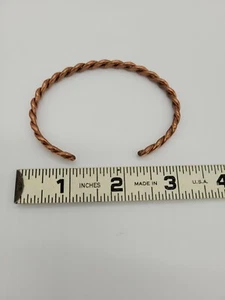 Heavy Solid Copper Cuff Bracelet Handmade Flat Weave - Picture 1 of 3
