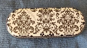 Vintage Brighton Sunglasses Case Tin Metal Case 6.5” Eye Glass Black & White - Picture 1 of 8