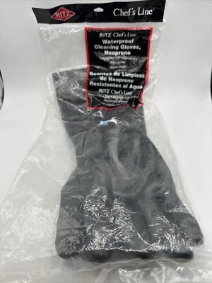 Guantes de limpieza de neopreno Ritz GLN27BK negros 17" hasta el codo - Par Foto 1 de 3