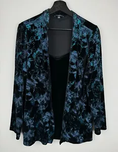 Notations Samt Burnout Top Damen Größe 1X Schwarz Langarm Fairy Whimsigoth - Bild 1 von 10