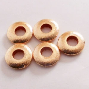 3 PIECES 20X6MM SPACER BRUSHED MATT BEAD GENUINE COPPER 325 UFL-616 - Picture 1 of 3